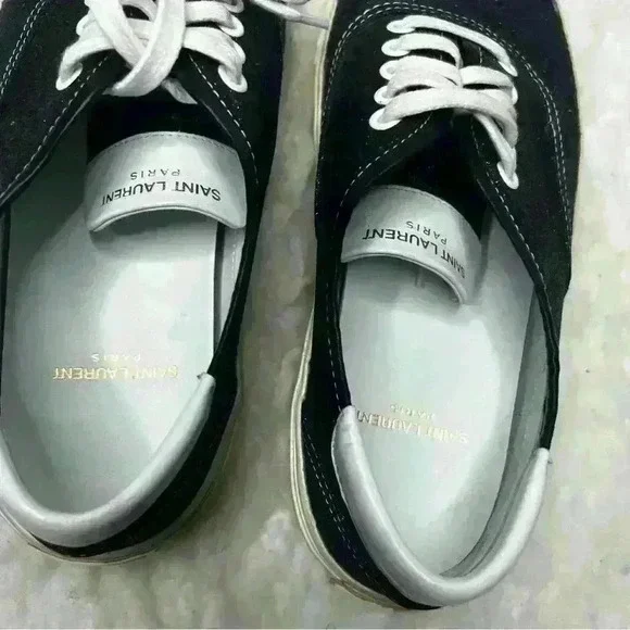 Saint Laurent Black Bedford Glitter Court Classic Sneakers - Picture 6 of 9